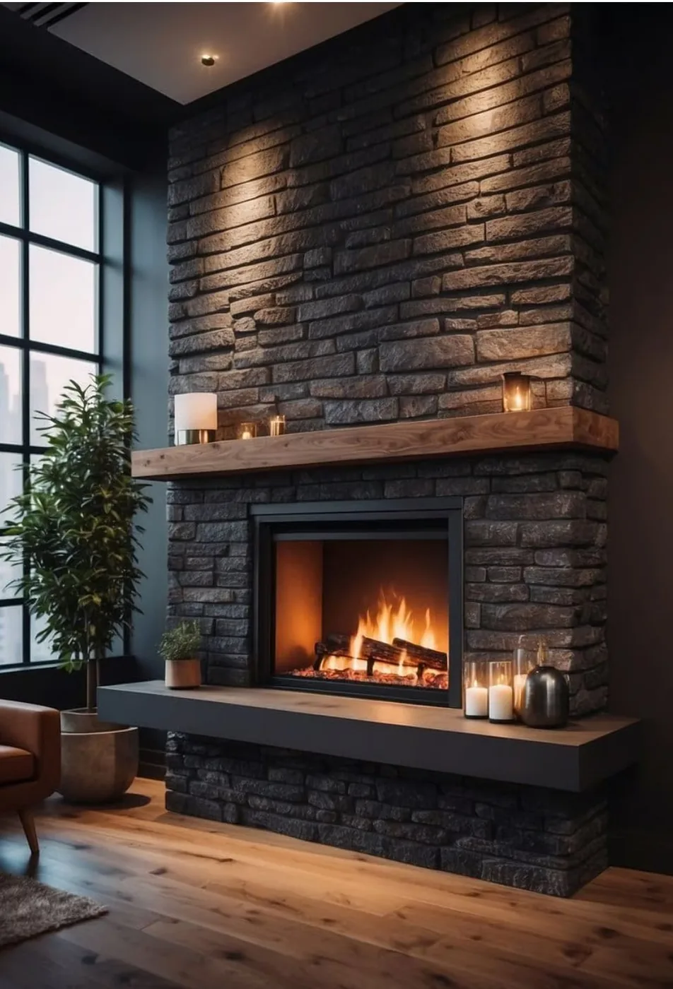 Modern fireplace installation